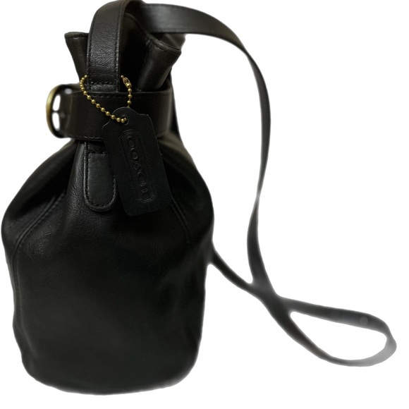 🇺🇸 Vintage Old COACH 4156 Crossbody Bucket Bag/Shoulder Bag Black Leather - Picture 8 of 8